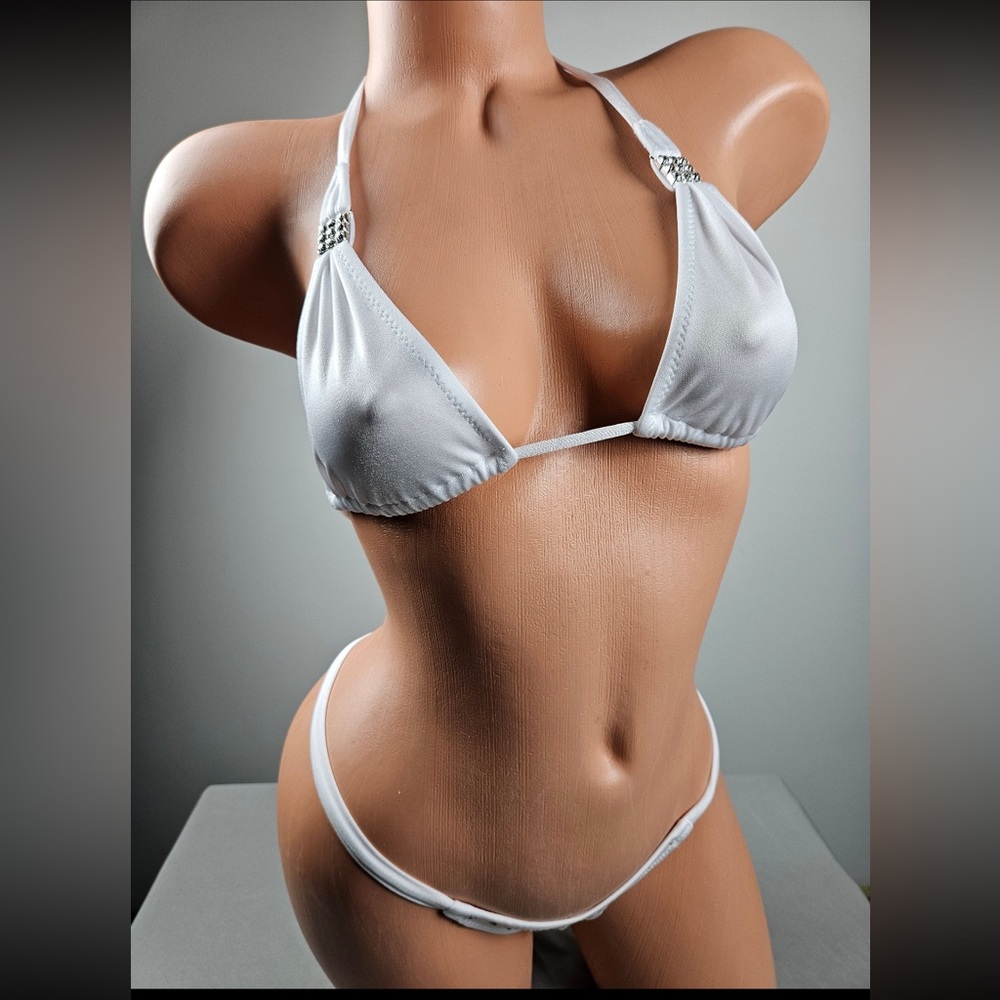 White rhinestone swim or stripper bikini brand new never worn